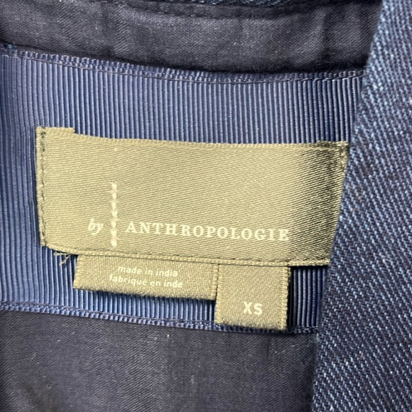 by Anthropologie The Tommie Cap-Sleeve Smocked Front-Zip Shirt Dress Size XS - Picture 6 of 8